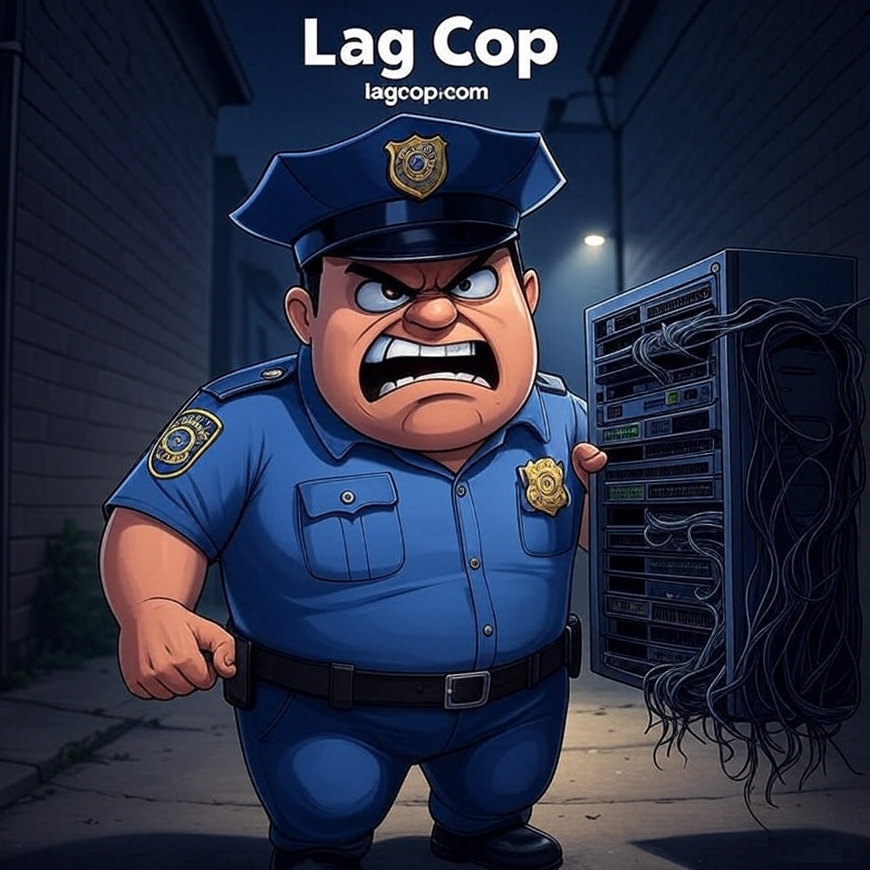 Logo for LagCop.com premium domain