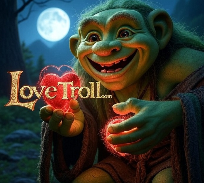 Logo for LoveTroll.com premium domain